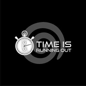 Time is Running Out Clock Deadline Ending Soon isolated on black background