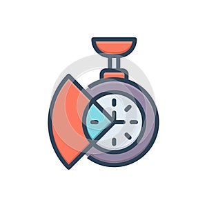 Color illustration icon for Time Saving, reminder and clock photo