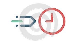 Time Sensitive Clock Arrow Deadline Icon Vector, vector design Generative AI