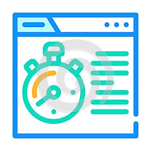 Time for seo optimization color icon vector illustration