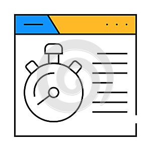 time for seo optimization icon color illustration