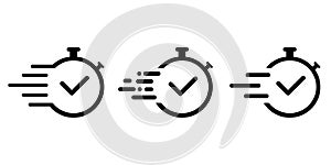 Time set icon. Fast time symbol. Isolated vector illustration.