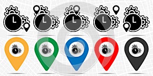 Time, setting icon in location set. Simple glyph, flat illustration element of time theme icons