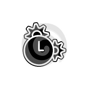 Time, setting icon. Simple glyph, flat vector of time icons for ui and ux, website or mobile application