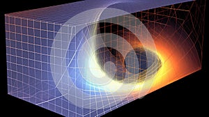Time-Space Distortion: Abstract Visualization of Spacetime Continuum Curvature. Generative AI
