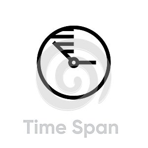 Time Span icon. Editable line vector