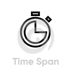 Time Span icon. Editable Vector Outline