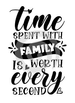 Time Spent With Family Is Worth Every Second- motivational saying. photo