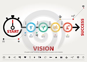 Time for Success, template modern info graphic design