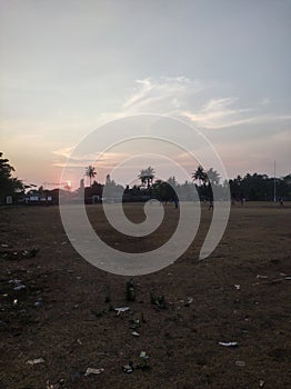 By the time the sun was starting to recede, it was visible from the football field