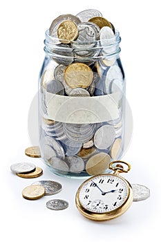 Time Money Superannuation Coin Jar photo