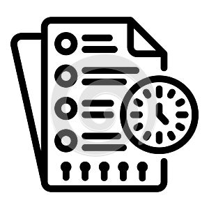 Time syllabus icon, outline style photo