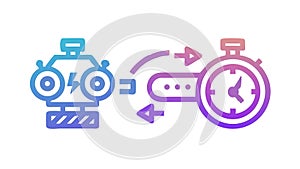 Time Synchronization and Data Flow: Interconnected Clocks, vector design Generative AI