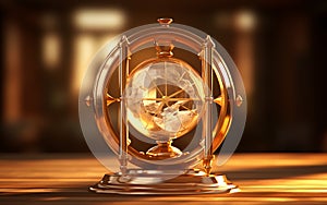 Time-Synthesized Golden Trophy 2D isolated on transparent background. photo