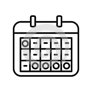 Time Table Icon Black And White Illustration