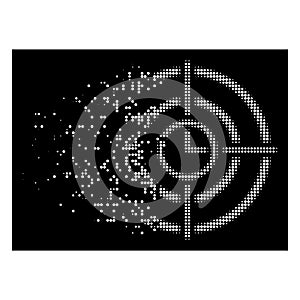 Bright Dissipated Dot Halftone Time Target Icon photo