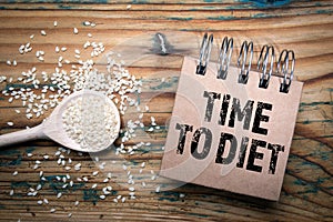 Time To Diet. New Year`s resolution, health and lifestyle concept