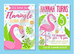 Time to flamingle celebrate and play invitation template