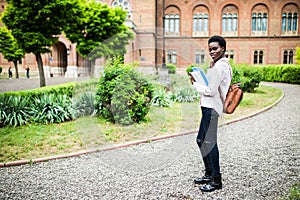 Time to get knowledge. Beautiful female african american university student portrait