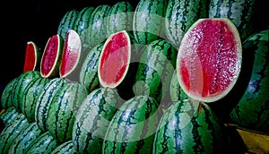 Time to Indulge: Fresh Green Watermelon with Heart-Stealing Red Flesh