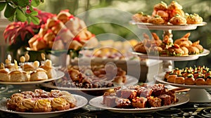 A time to indulge in savory dishes and sweet treats served with a side of cherished memories photo
