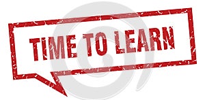 time to learn speech bubble.