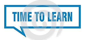 time to learn speech bubble.