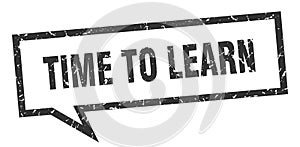 time to learn speech bubble.