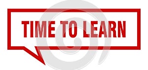 time to learn speech bubble.