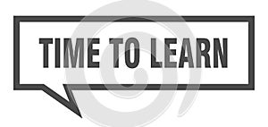 time to learn speech bubble.