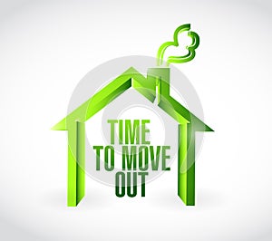 Time to move out message illustration design