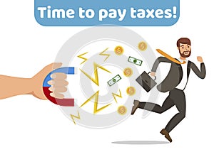 Time to Pay Taxes Abstract Banner Vector Concept