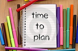 Time to plan text concept