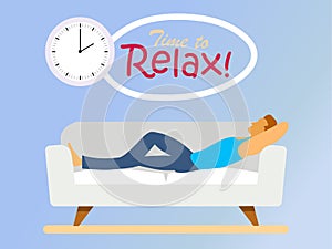 Time to relax, vector cartoon