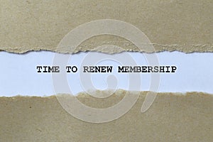 time to renew membership on white paper