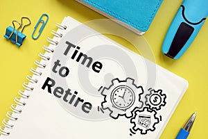 Time to retire is shown using the text