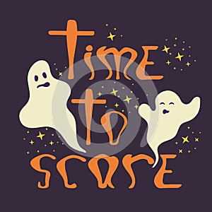 Time to scare halloween poster with ghosts