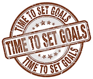 time to set goals brown stamp