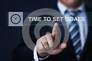 Time to set goals Plan Strategy Business Internet Technology Concept