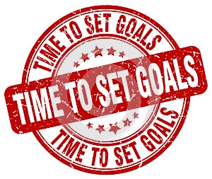 time to set goals red stamp