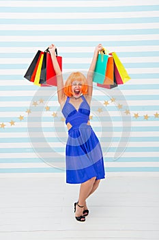 Time to shop. Fashion. Black Friday sales. happy woman go shopping. Happy shopping online. Happy holidays. Crazy girl