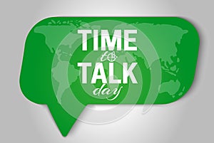 Time To Talk Day Illustration with World Map