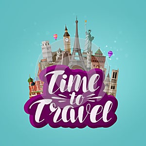 Time to travel, banner. Journey, traveling around the world, concept.