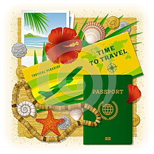 Time To Travel Concept. Vacation In Tropics