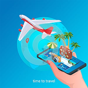 Time to travel isometric icons 02