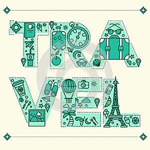 Time to Travel. Retro Lettering