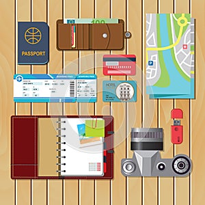 Time to travel vector flat illustration
