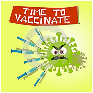 Time to vaccinate against coronavirus illustration, vaccination