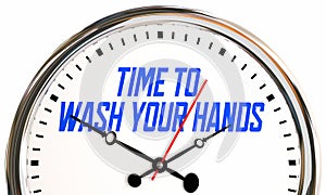 Time to Wash Your Hands Reminder Get Clean Safe Procedure 3d Illustration