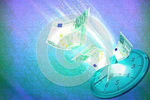 Time to win illustration or time is money concept